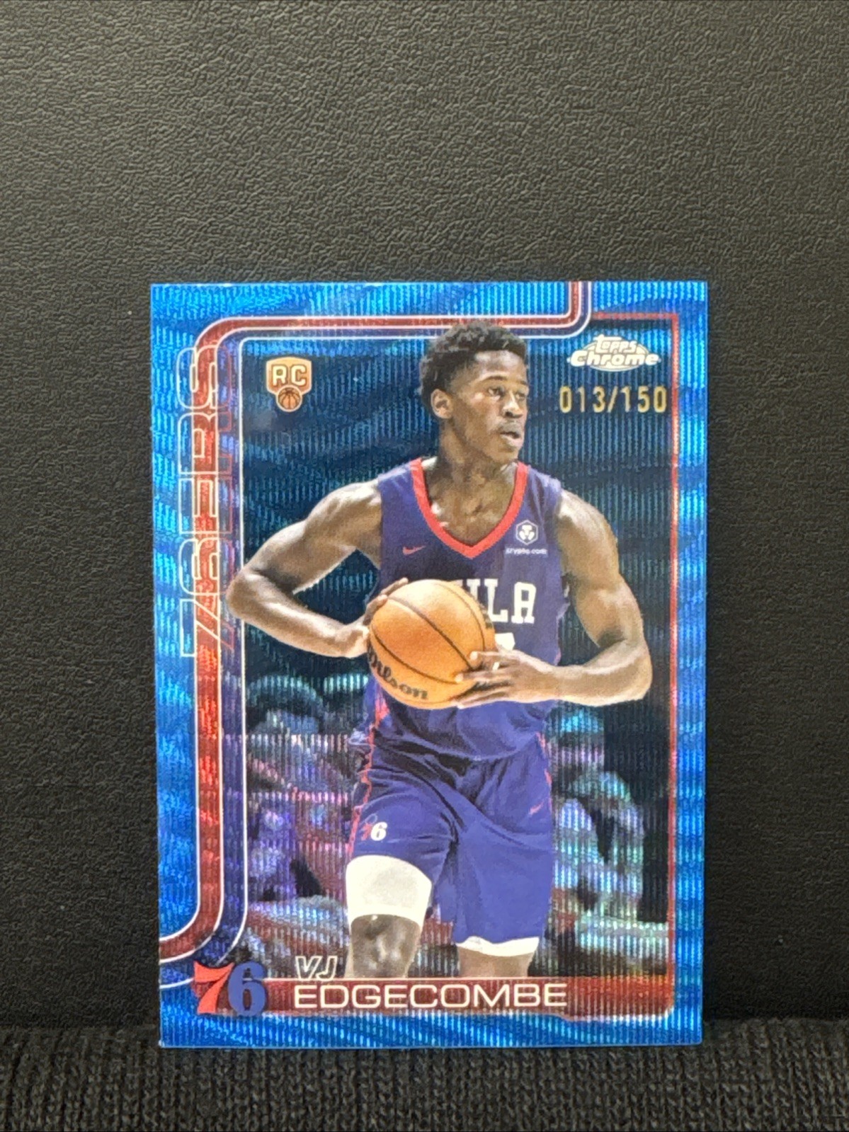 2025-26 Topps Chrome - VJ Edgecombe #253 Blue Wave Refractor /150 (RC) 76ers