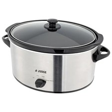 Slow Cooker by Judge – 5.5L, Black, Glass Lid, Cool Touch Handles, Easy Clean