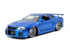Brians 2002 Nissan Skyline GT-R R34 Fast and Furious Diecast 1:24 Scale Model