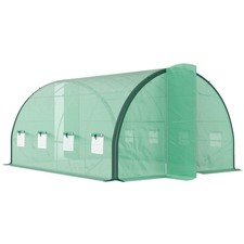 Image of 4 x 3(m) Polytunnel Greenhouse, with Windows and Doors - Green