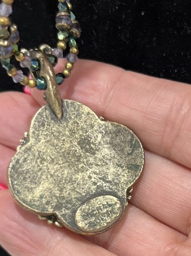Vintage Michal Golan Mixed Beads Purples/Greens Necklace Iridescent Looking Bead - Picture 10 of 10