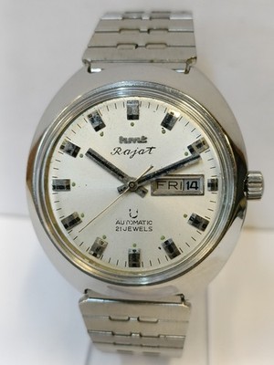 HMT RAJAT 21J AUTOMATIC PATINA WHITE DIAL 650183 INDIA MEN'S WORKING CONDITION