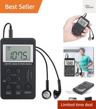 Personal AM/FM Pocket Radio Portable , Mini Digital Tuning Radio, with Rechar...