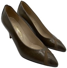Garolini Vintage Olive Leather Heels 5.5