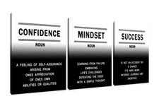 3 Piece Motivational Wall Art Office Decor Canvas Print Confidence Mindset Su...