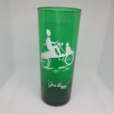 Anchor Hocking Glass Co FOREST GREEN Straight Shell Gas Buggy Iced Tea Tumbler