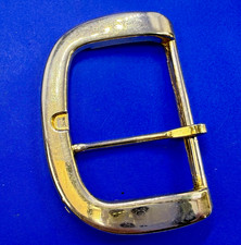 D-Shaped Single Prong Replacement Uniform Formal Style Gold Color Belt Buckle