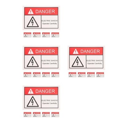 4 Pieces Elektrische Warnschilder Hochspannung Warnaufkleber Warnzeichen