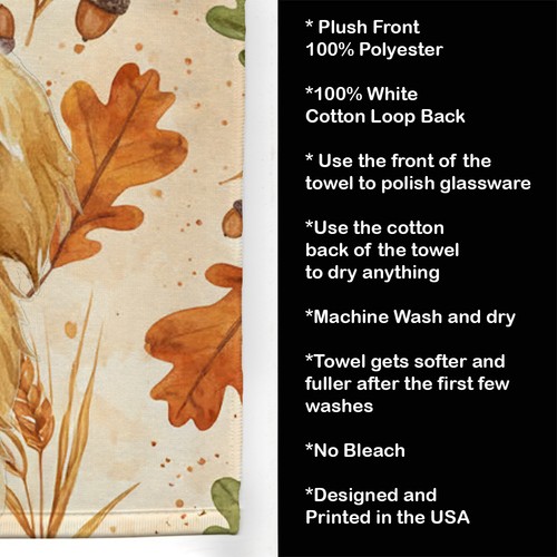Caroline's Treasures Gold Tibetan Spaniel Heirloom Fall Kitchen Towel - 第 7/7 張圖片