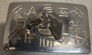 Vintage Western Horse Head on Branding Symbols Chambers Belt Co Belt Buckle USA