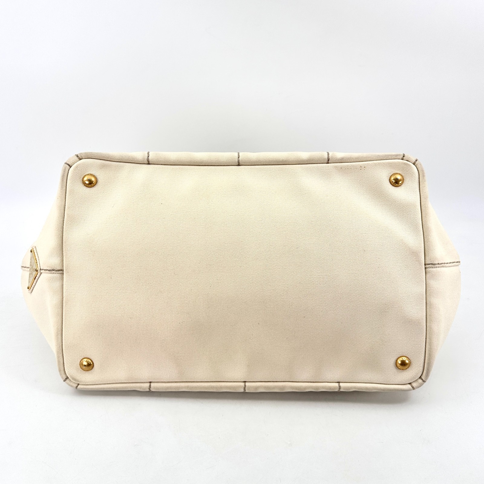 PRADA Canapa tote bag 2way Canvas Logo White Auth thumbnail 11