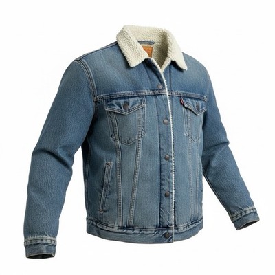Levi Strauss & Co. Sherpa Lined Trucker Denim Jacket Men's XL Blue