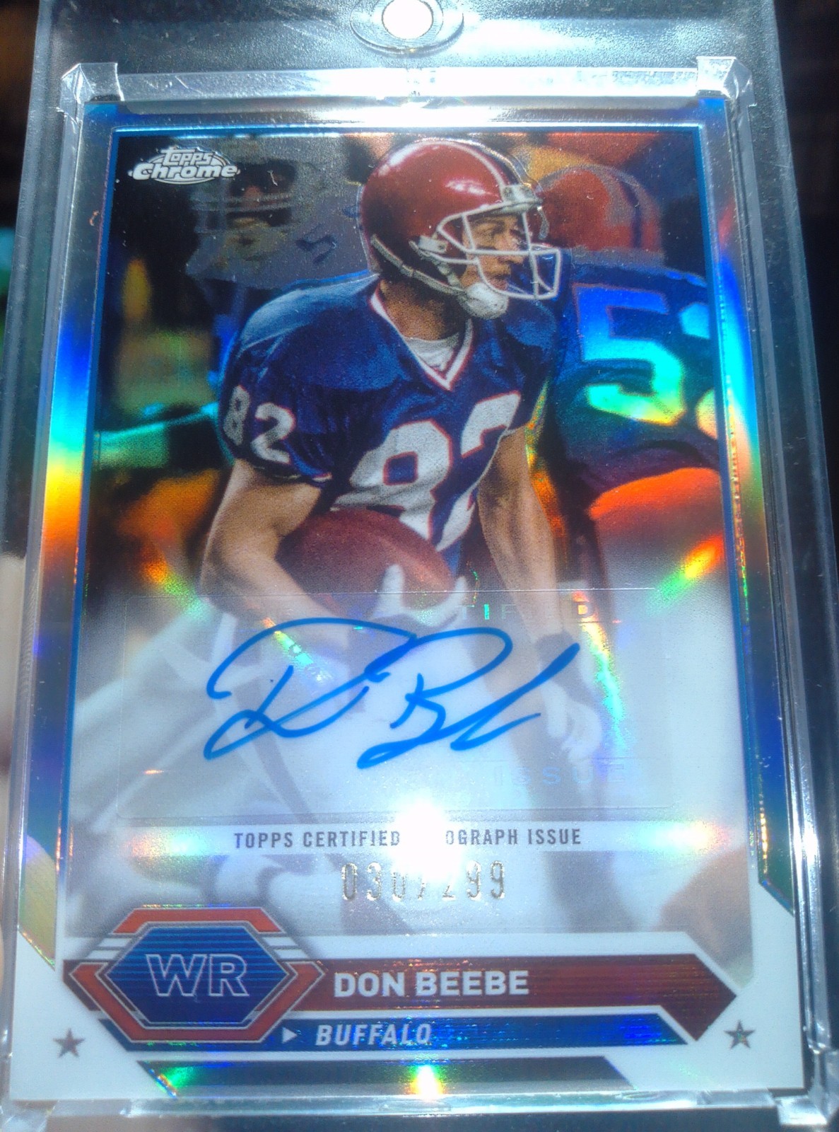 2023 Topps Composite Chrome Refractor Don Beebe Auto #TCA-DBE /299 Bills variat