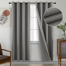 Ghgk Home Light Grey Blackout Curtains 90 Inches Long 2 Panels 100 Blackout