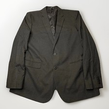 Express Grey Men's Button Front Blazer Slim Fit Sz L Business Casual Formal