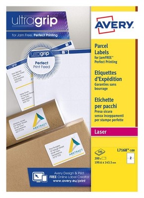 Avery L7168-100, bedruckbare, personalisierbare Paketversandetiketten, Laserdrucker,