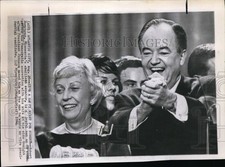 1964 Wirephoto Hubert H Humphrey Minnesotas Ebullient Senator Wife 7.5X10