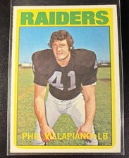 1972 TOPPS FOOTBALL CARD OAKLAND RAIDERS #108 PHIL VILLAPIANO ROOKIE EX. rookie card picture