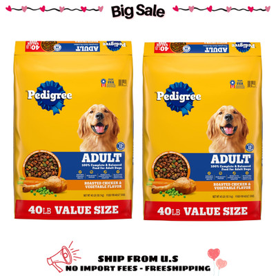 2 Pack Pedigree Complete Nutrition Adult Dog Food Chicken 40 lb