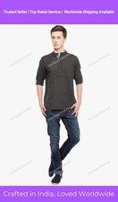 Mens Kurta Solid Mens Cotton Kurta plus Size Shirt Kurta Half Sleeves