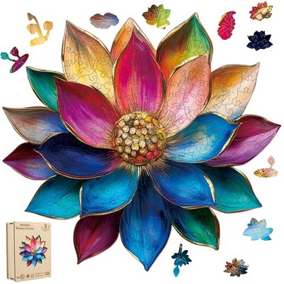 Bodhipnjoy Wooden Puzzles for Adults, 500 Pieces Stainless Glass Lotus Flower