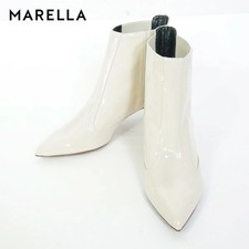 80 Off Marella Shoes Es355 Beige Women'S Boots Short Enamel Sidego Made In Italy