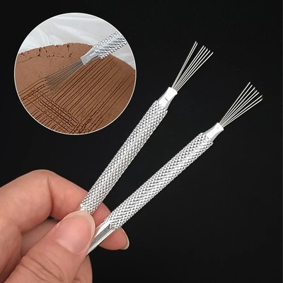 7 Pin Feather Wire Texture Ceramics Tools Polymer Clay Sculpting Modeling Tool