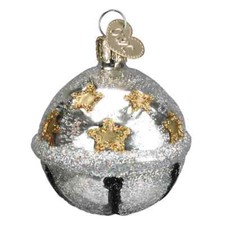 Old World Christmas Silver Jingle Bell Ornament w