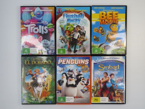 6 x DreamWorks Movie Set-Trolls/Flushed Away/Bee Movie-DVD-Region 4-Fast Post !! - Picture 1 of 8