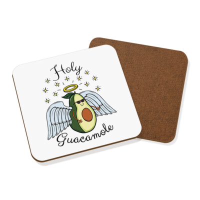 Holy Guacamole Coaster Drinks Mat - Funny Avocado Joke Food Healthy Vegan Joke
