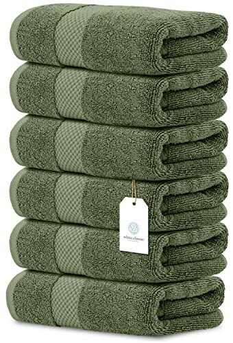 Luxury Hand Towels for Bathroom-Hotel-Spa-Kitchen-Set - 12: Forest Green - Picture 3 of 6
