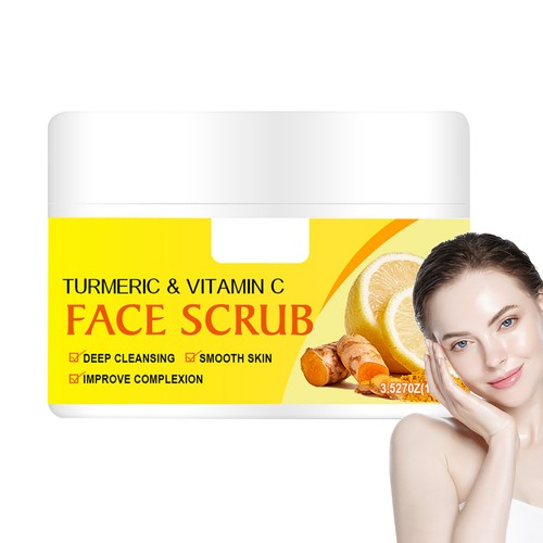 Vitamin C And Turmeric Face Scrub Cream Organics Microdermabrasion Facial Scrub - Picture 4 of 12