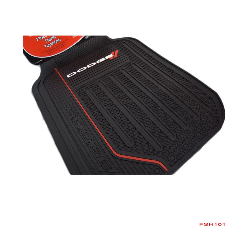 Black DODGE Elite Full Size Suv Van Front Rear All Weather Ruuber Floor Mats Set Foto 2 de 3