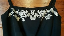 Ann Taylor LOFT 2 Dress Baby Doll Dressy Embroidered Ribbon Bow A2