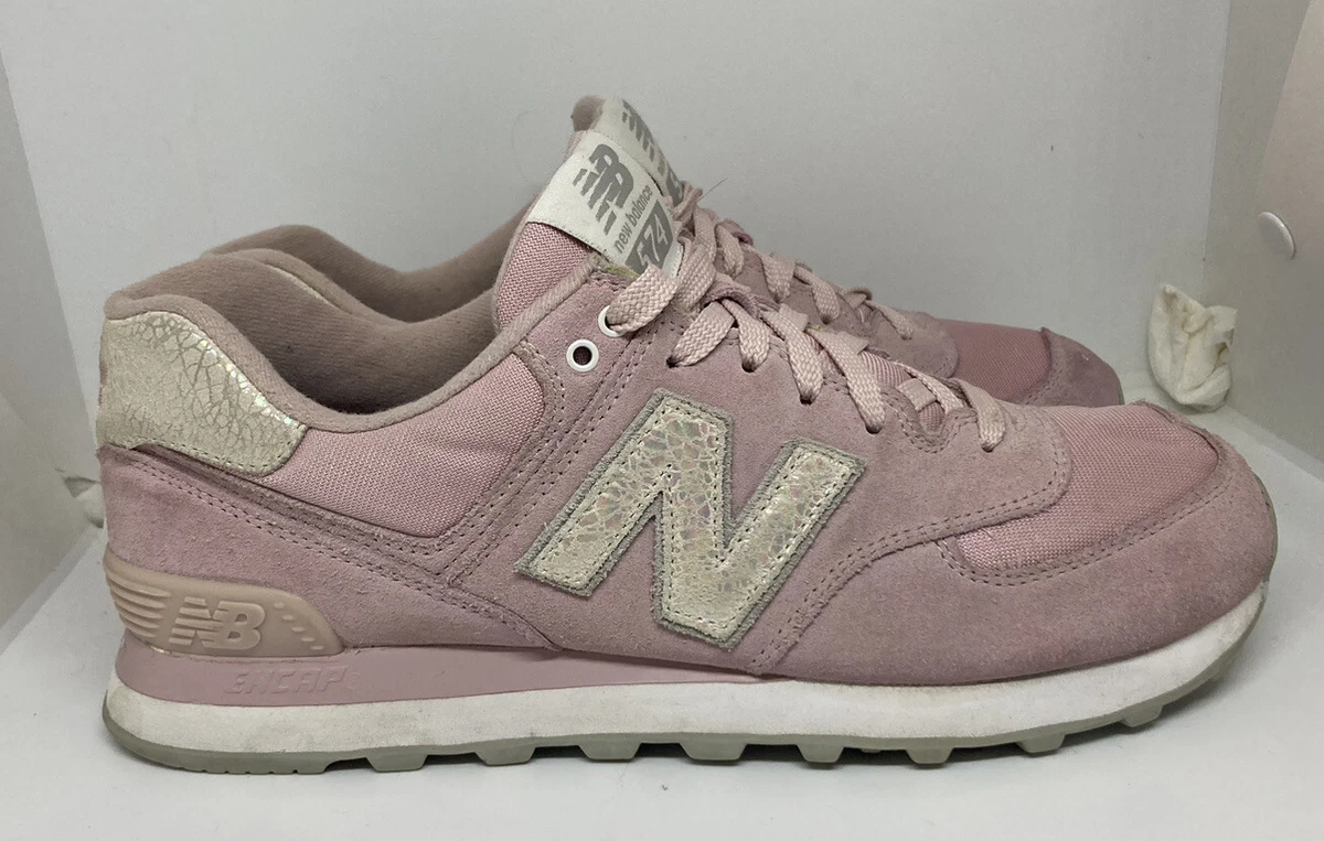 New balance women's 574 clearance shattered pearl casual sneakers
