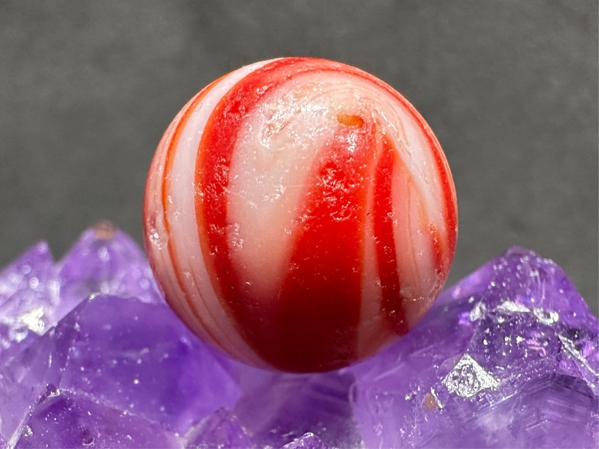 画材 Red Marble Genuine Striped Blood Red Marble King Hybrid Rainbow Opaque Vintage