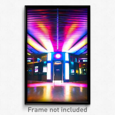 Pixel Art Poster - Vivid Bank (8 Bit Psychedelic Trippy Weird Video Game Print)