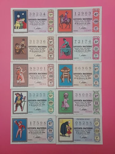 YEAR 1969 COMPLETE NATIONAL LOTTERY 36 SATURDAY TITHES. POPULAR PHRASES,