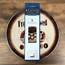 Reston Lloyd Electric Stove Top Range Burner Covers Set of 4 Fresh Brewed Coffee