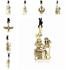 Egyptian God & Goddess Gold Brass Necklace Pendant Jewelry