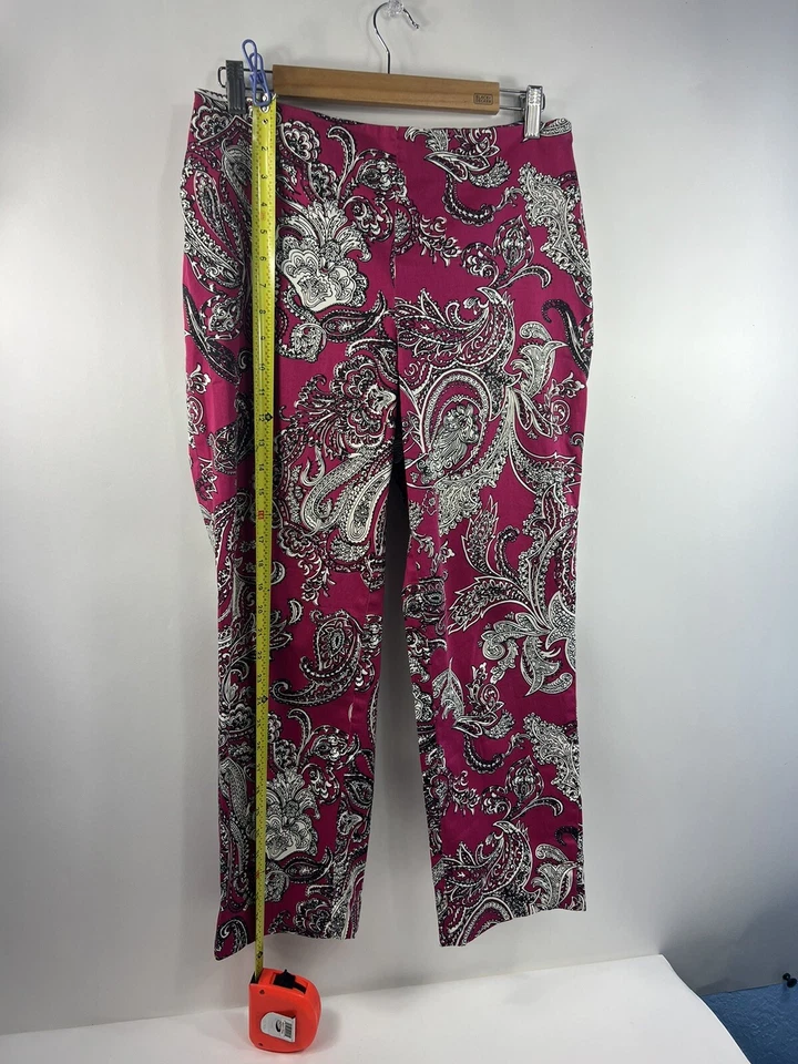 Pantalones capri Talbots para mujer pequeños talla 8P rosa/negro/blanco cachemir cremallera lateral Foto 4 de 4