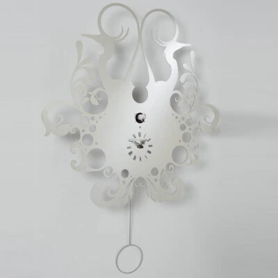 BACK NATURE  Edelstahl spiegell Italienische Wand Kuckucksuhr exklusives Modell - Bild 1 von 2