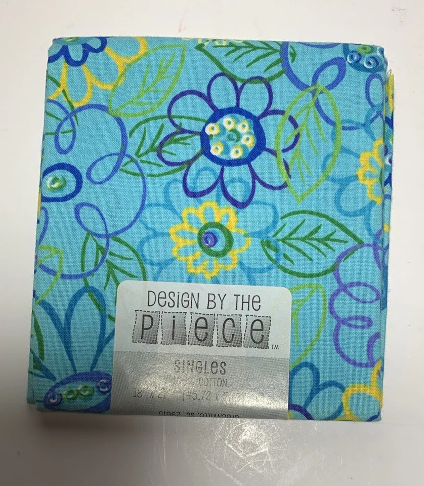 5 Design By The Piece Fat Quarters Green, Blue, Yellow 18 x 21 Hancock's Cottons - Image 2 of 4