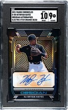 2021 Panini Chronicle Obsidian Ke'Bryan Hayes Etch ORANGE /60 SGC 9 w/10 AUTO RC