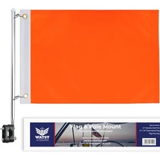 Safety Boat Flag With Pole Kit 12x18 Inch Cabin Waterproof Embroidered Marine