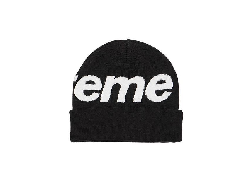 【即納&大特価】 Supreme (24FW) Black Beanie Logo Big 帽子