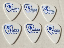 D Andrea 351 Heavy Gauge Guitar Picks-White Celluloid w/Blue -Lot of 6- NOS