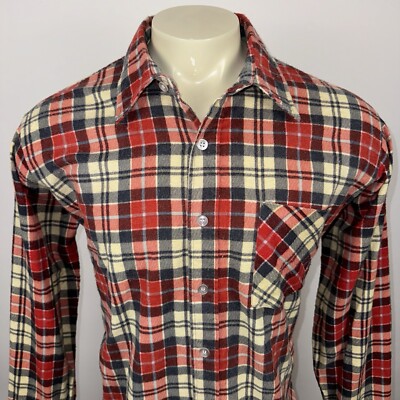 Sears Flannel Shirt Mens XL Perma Prest Plaid Long Sleeve Sears Flannel Shirt Mens XL Perma Prest Plaid Long Sleeve