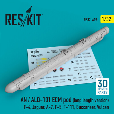 Reskit RS32-0419 1:32 AN / ALQ-101 ECM pod (long length version)