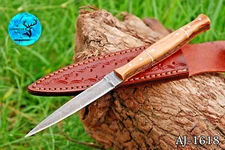 CUSTOM HANDMDE FORGED DAMASCUS STEEL THROWING BOOT HUNTING DAGGER KNIFE 1618